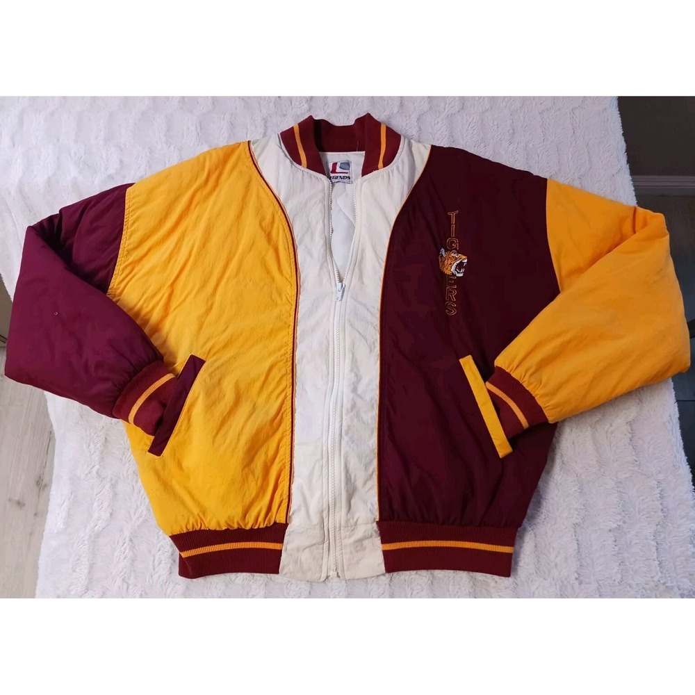 Vintage Los Banos Tigers High School Varsity Letterman Bomber Jacket Men Size XL
